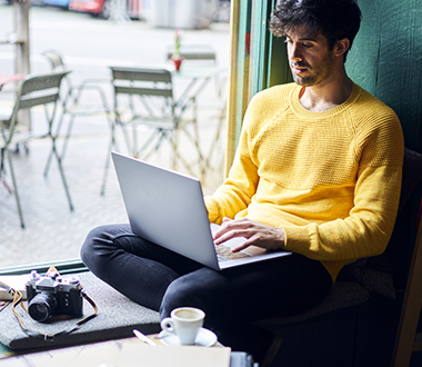 Favourite places for work? Cafés and hotels.